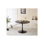 42.1" Gray Marble Tulip Table – Round MDF Top with Metal Pedestal, Seats 4-6
