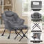 Upholstered Armchair with Footstool-1610263870