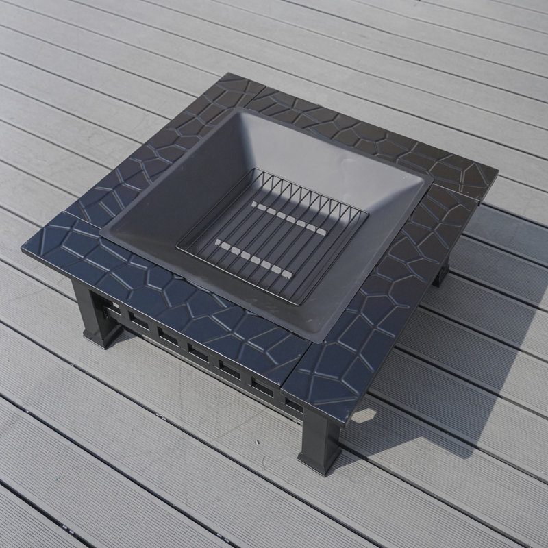 Hasime Steel Outdoor Fire Pit, Black