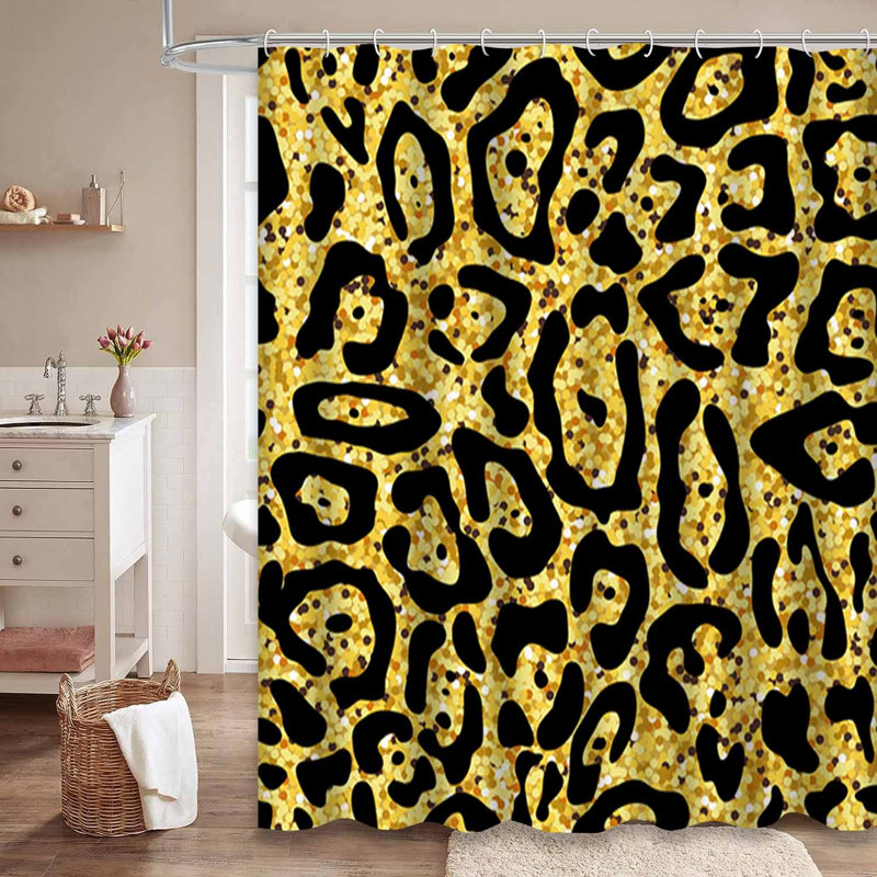Rideau de douche noir imperméable, rideaux de douche pour la salle de bain avec 12 crochets, L 72 po x l 72 po