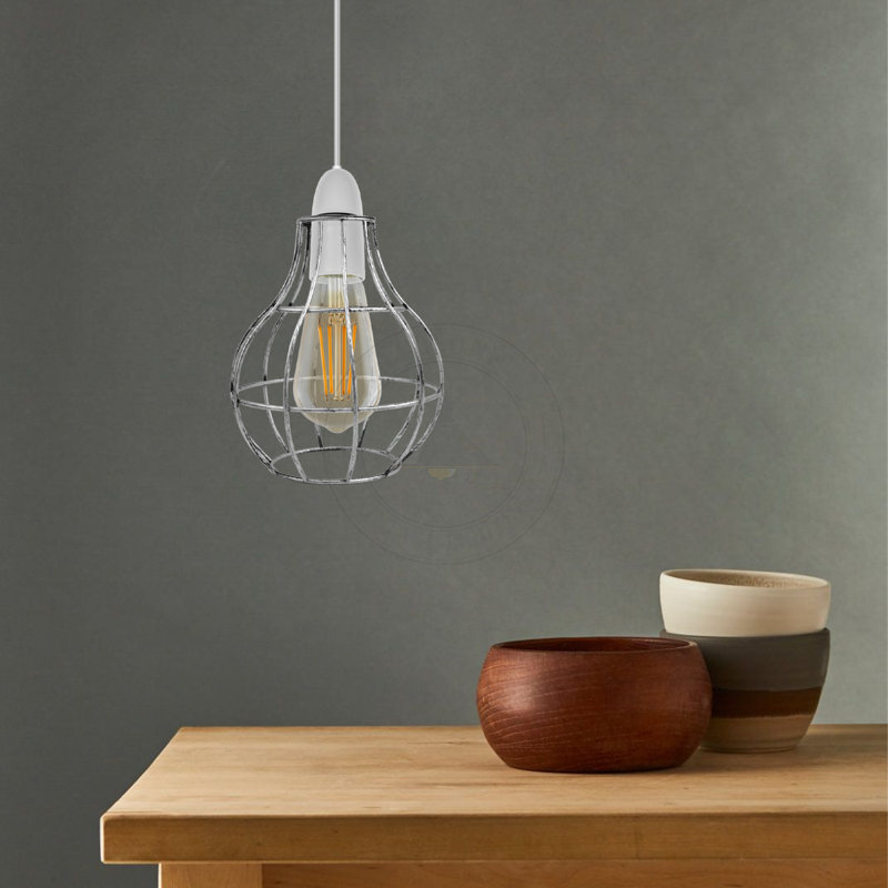 20cm H Metal Novelty Lamp Shade ( Screw On ), Brushed Silver