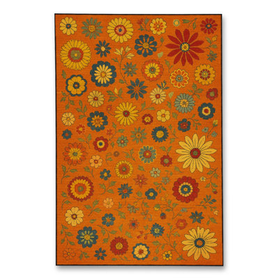 Malo Cotton Washable Floral Indoor / Outdoor Rug