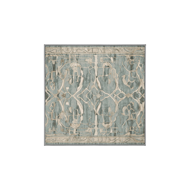 Tapis brun lavable à la machine, Carré 5 pi