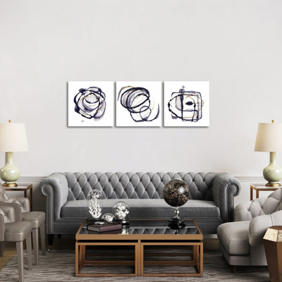 Around the Universe Triptych - ensemble d'art mural sur toile - Toile tendue (ensemble de 3)
