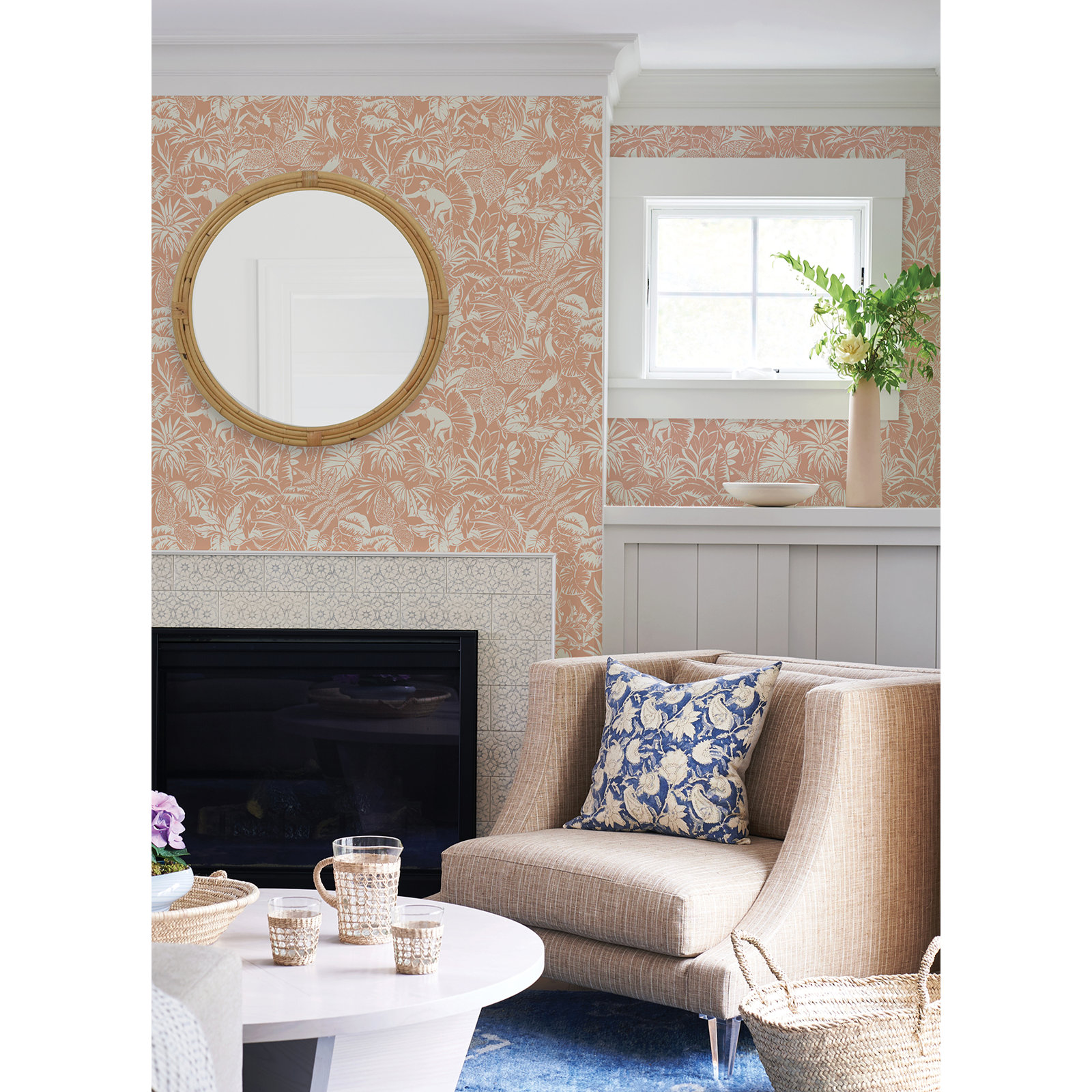 Cheri Floral Wallpaper, Pink