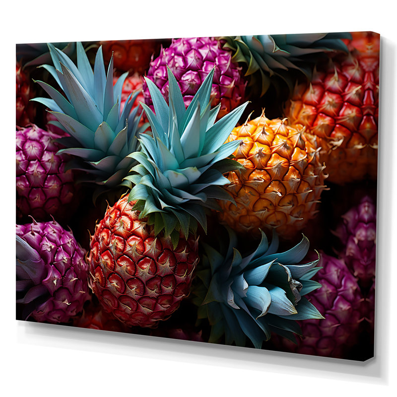 Nectar néon ananas III, Toile tendue, H 30 po x l 40 po x P 1,5 po
