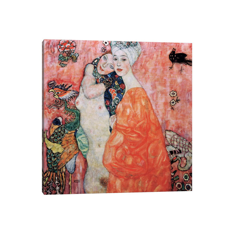 The Friends (Die Freundinnen) 1916 by Gustav Klimt - Wrapped Canvas Painting, 30.48 cm H x 30.48 cm W