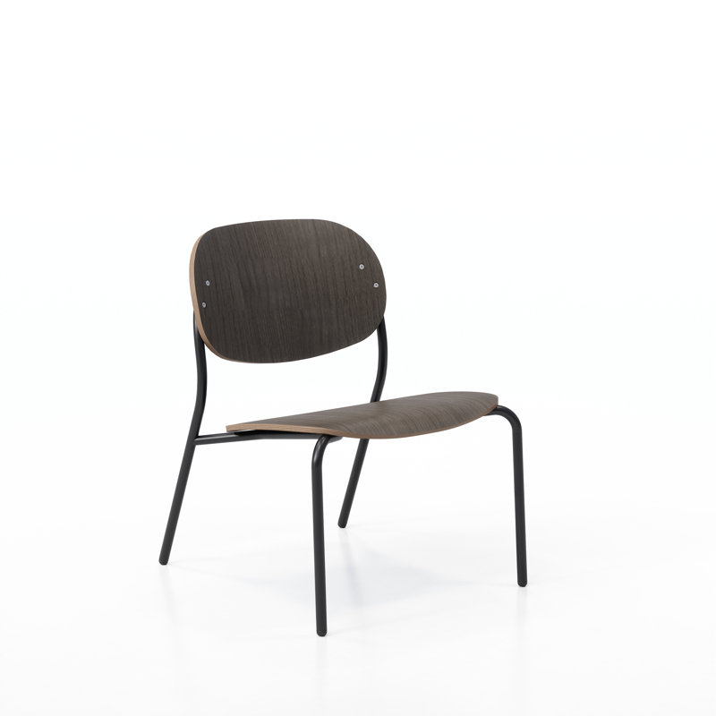 Chaise de réception empilable l 22,9 po Tioga, Châtaignier foncé / noir