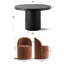 Ensemble de table de salle à manger pour 4 personnes avec table ronde en bois massif et 4 chaises rembourrées en chenille-795580727-795580733