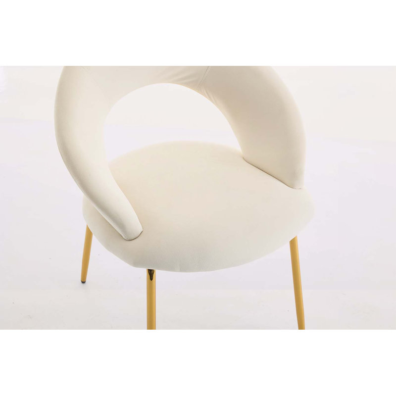 Charmante chaise d'appoint avec dossier ergonomique, Velours blanc