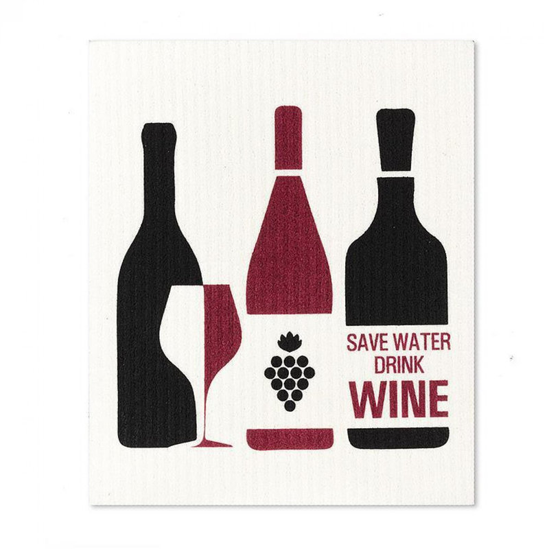 Set Of 2 Wine & Bottles Dishcloth