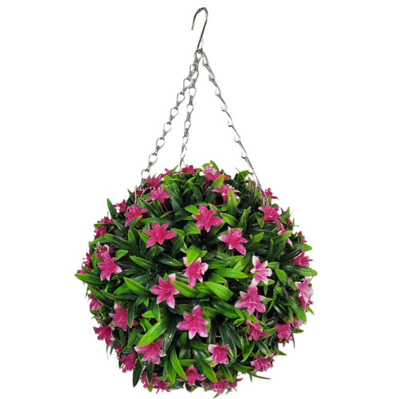 Faux Plant, 28cm H x 28cm W x 28cm D, Pink