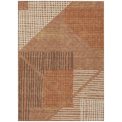 Machine Washable Indoor/Outdoor Howle ACN2270 Stripes Rug