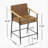 Counter Stool with iron frame-set of 2-Black+Reddish Brown-1622922653