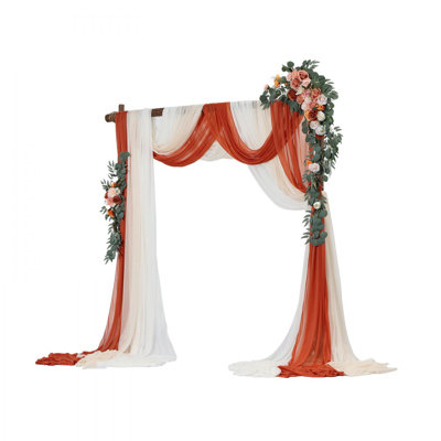 Artificial Wedding Arch Flowers Kit (Pack of 5) with Wedding Arch Draping Fabric,Arch Flowers for Wedding Ceremony and Reception Backdrop Wedding Decoration