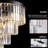 12-Black round dimmable transparent crystal Chandeliers