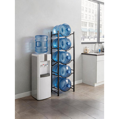 Support de rangement pour bouteilles d'eau à 5 niveaux et 5 gallons