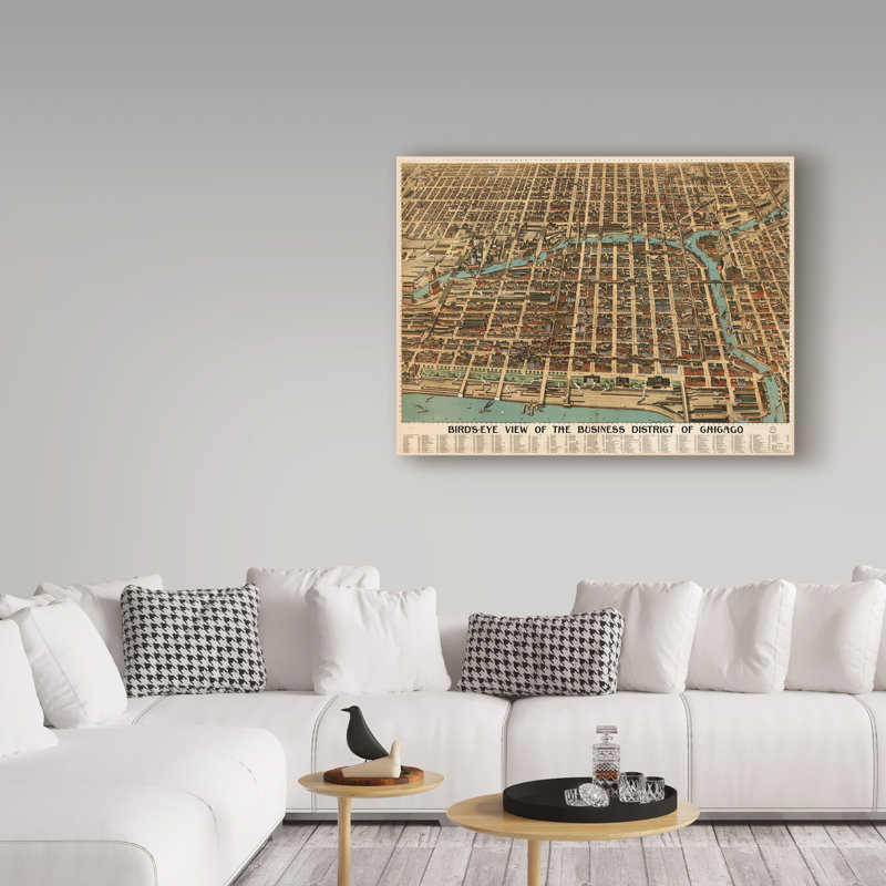 « chicago 1898 », publicité sur toile tendue, H 14 po x l 19 po x P 2 po