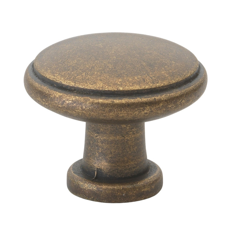Mushroom Knob, Antique Brass