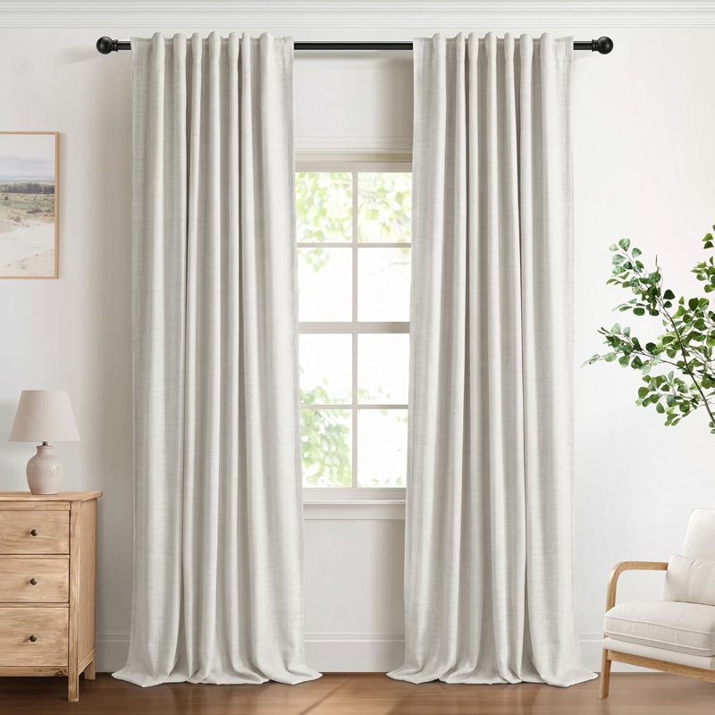 100% Blackout Bedroom Curtains 50 x 90 Inch, 2 Panels, Back Tab Rod Pocket Thermal Room Darkening Privacy Window Curtains