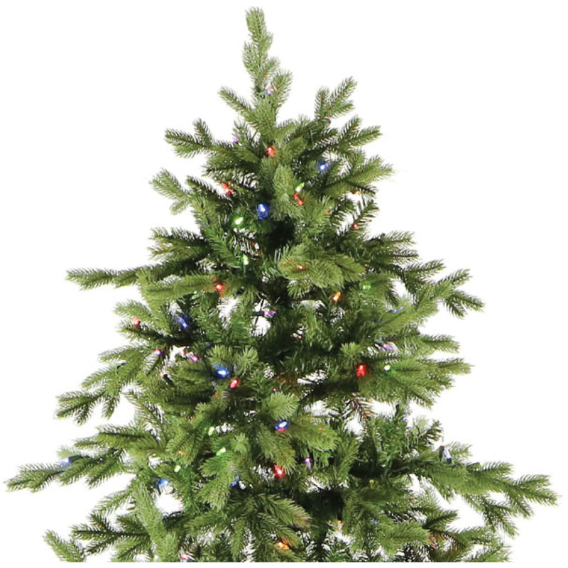 Foxtail Pine 7.5' Green Pine Artificial Christmas Tree, Pre-Lit, 7.5ft
