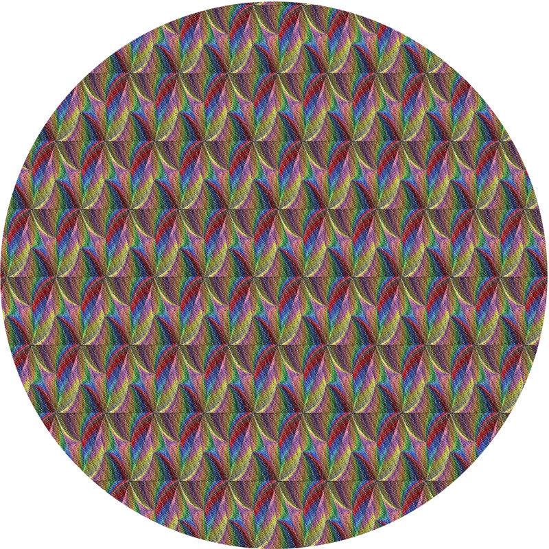 Rose Non disponible/vert Tapis décoratif, Rond 4 pi