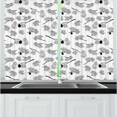 Floral Tailored Kitchen Curtain