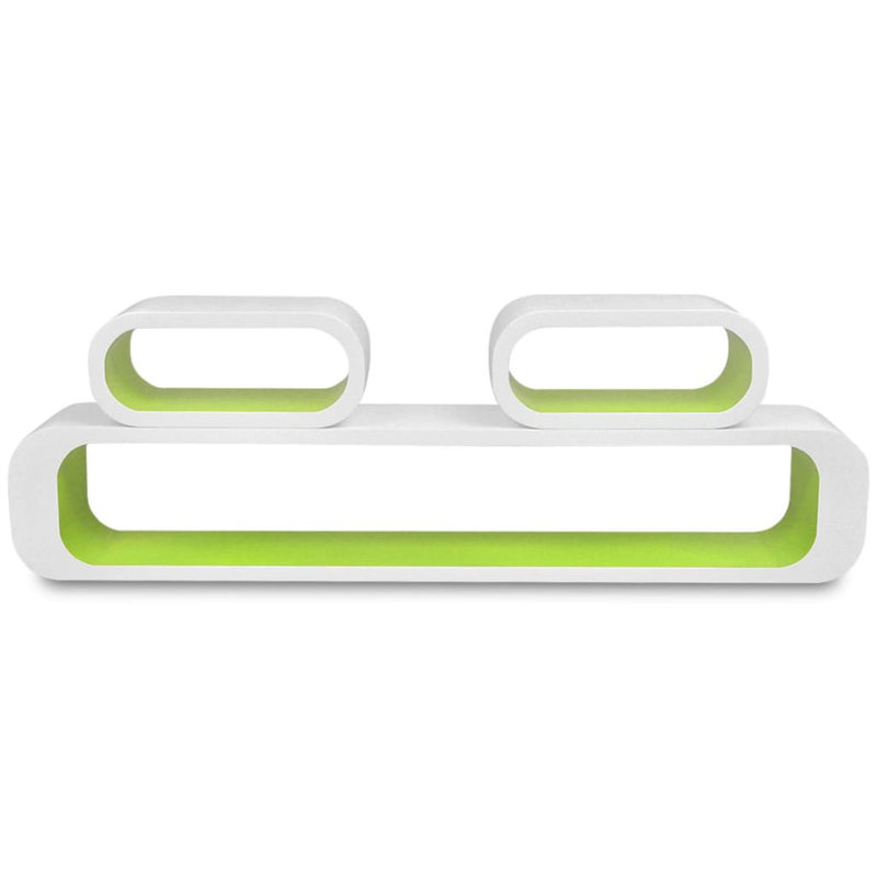 Tablettes cubiques à tablettes flottantes, Blanc / Vert