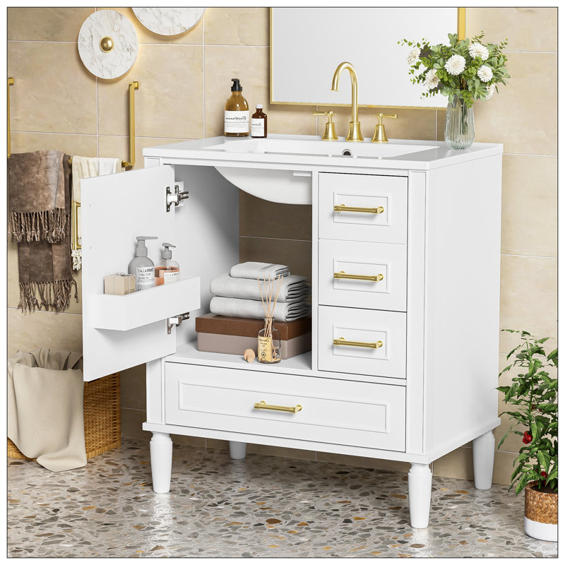 Meuble-lavabo pour salle de bain, Blanc