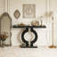 Console à miroir avec base en forme de O et miroir moderne-1468564006