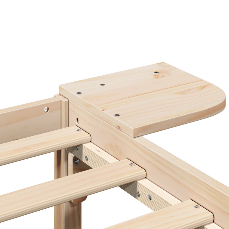 Bed Frame Solid Pine Wood, Brown, Small Single (2'6)