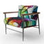 Brierly - Chaise avec accoudoirs rembourrée à motif floral-364399352