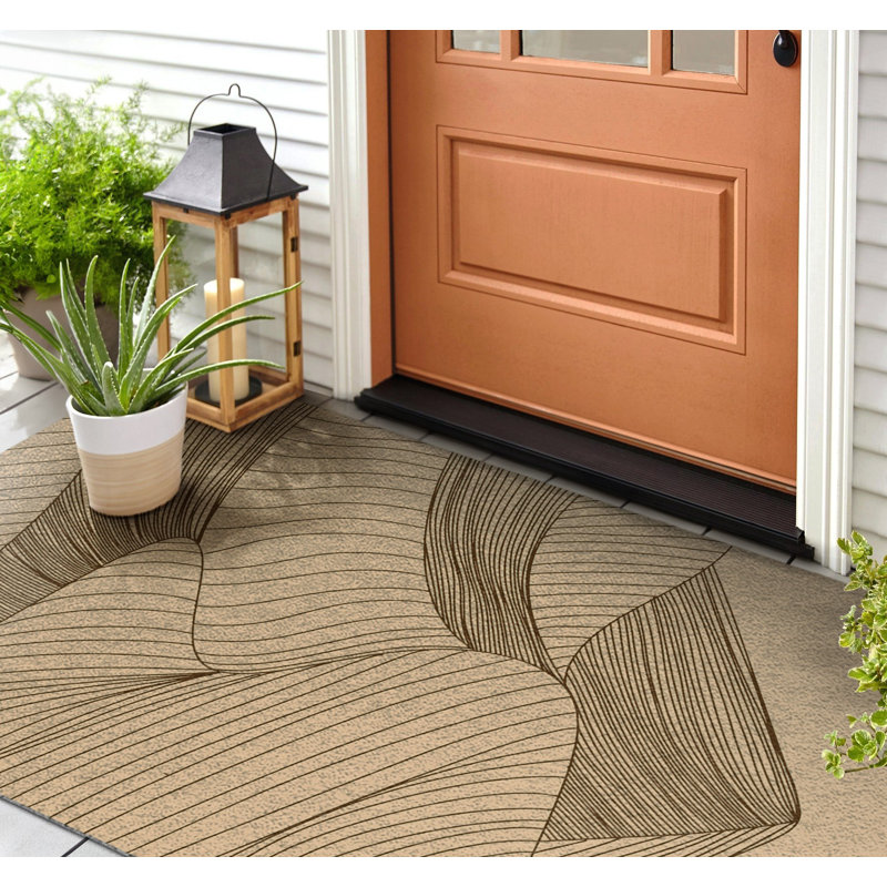 Non-Slip Geometric Outdoor Doormat, W39 x L59 cm