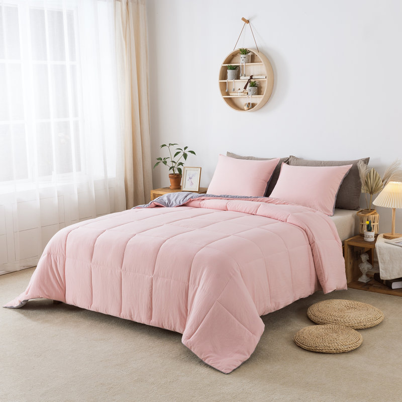 Box Stitch Comforter, King Comforter + 2 King Pillow Shams