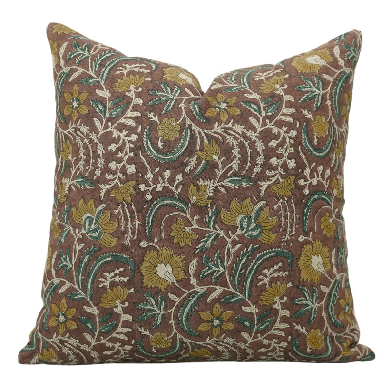 Housse de coussin intérieur / extérieur Floral Linen, Rectangulaire, H 14 po x l 20 po
