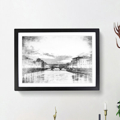 Ponte Vecchio Bridge in Florence Italy - Framed Print