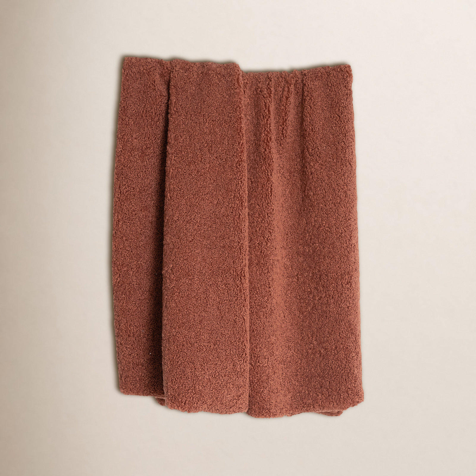 Sherpalux Knitted Throw Blanket, Copper Brown