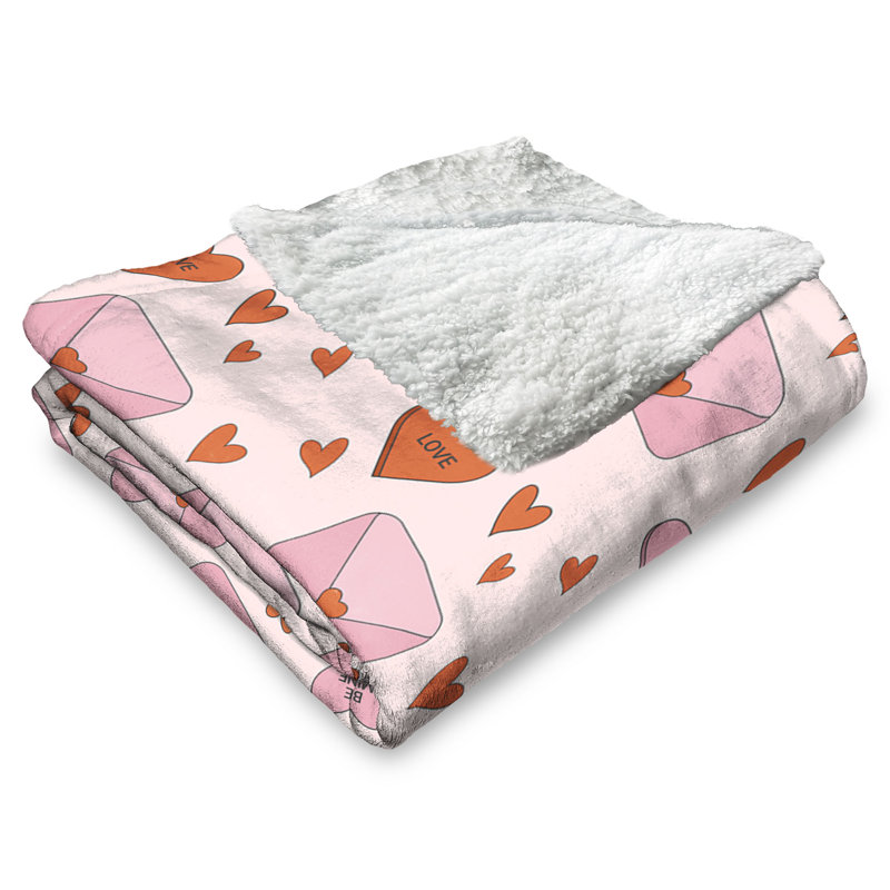 Jeté en sherpa "Envoie mon amour" de la Saint-Valentin 50 po x 60 po