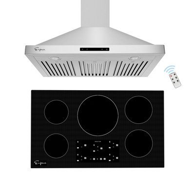2 Piece Kitchen Package , 36" Induction Cooktop , 36" Ducted Wall Mount Range Hood