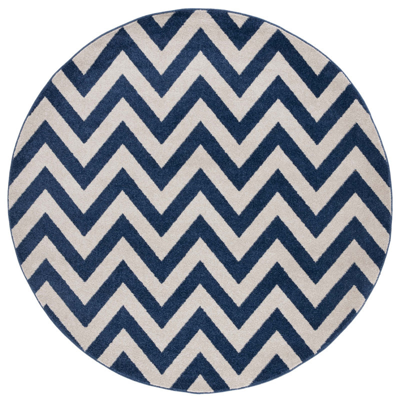 Falstaff Performance Chevron Rug, Round 7'