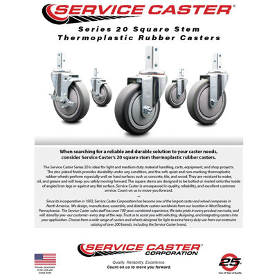 4 Piece Thermoplastic Rubber Caster Set