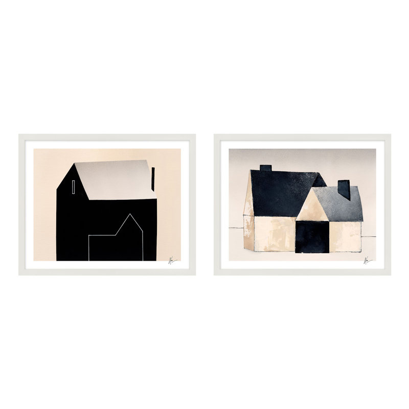 Urban Barn. Ensemble de 2 par Lee Lessem - Art mural encadré, Blanc, H 20 po x l 25 po x P 1,25 po