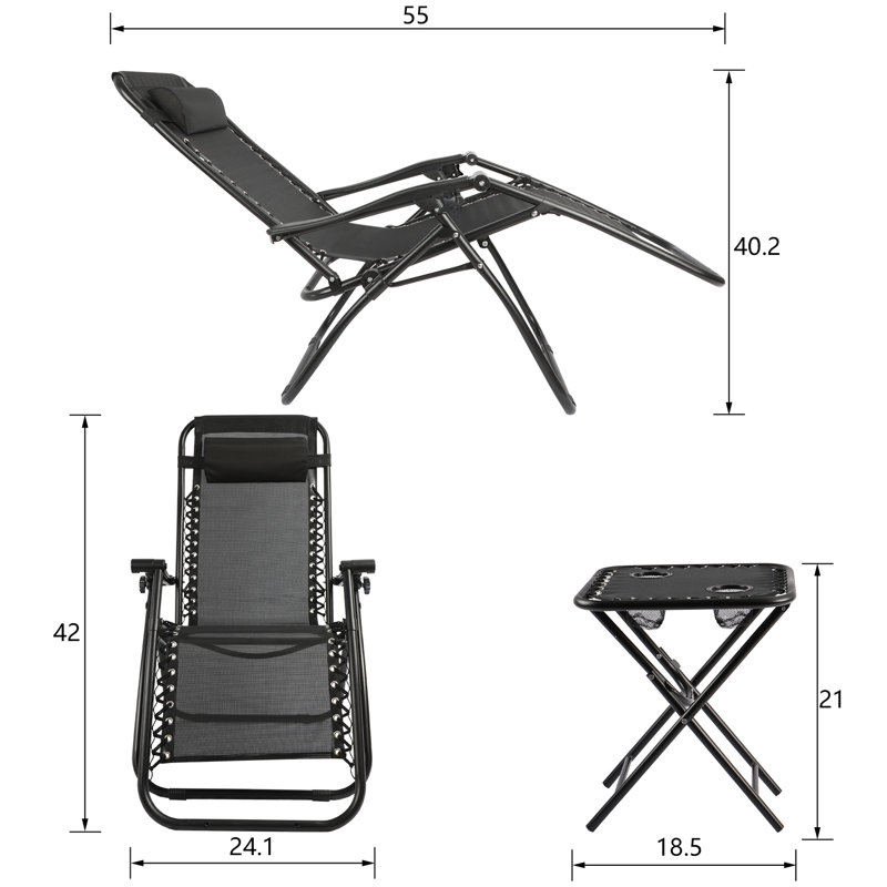 Belper Folding Zero Gravity Chair, Blue