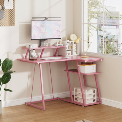 Foldable Modular Iron Computer Desk