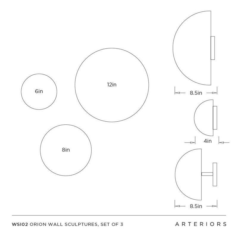 Orion Wall Sculptures, Set of 3