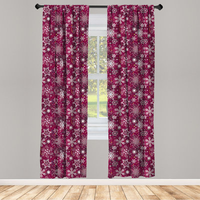 Snowflake Semi-Sheer Rod Pocket Curtain Panels