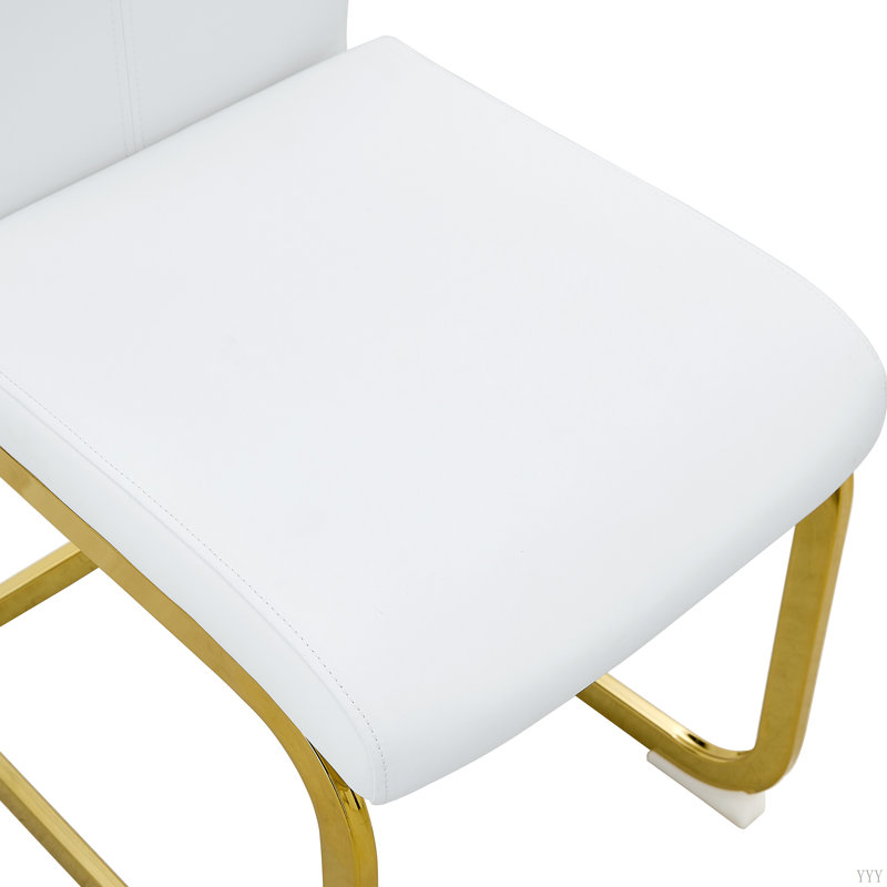 1 table et 4 chaises. Table de salle à manger rectangulaire moderne, simple et luxueuse en imitation marbre, Blanc