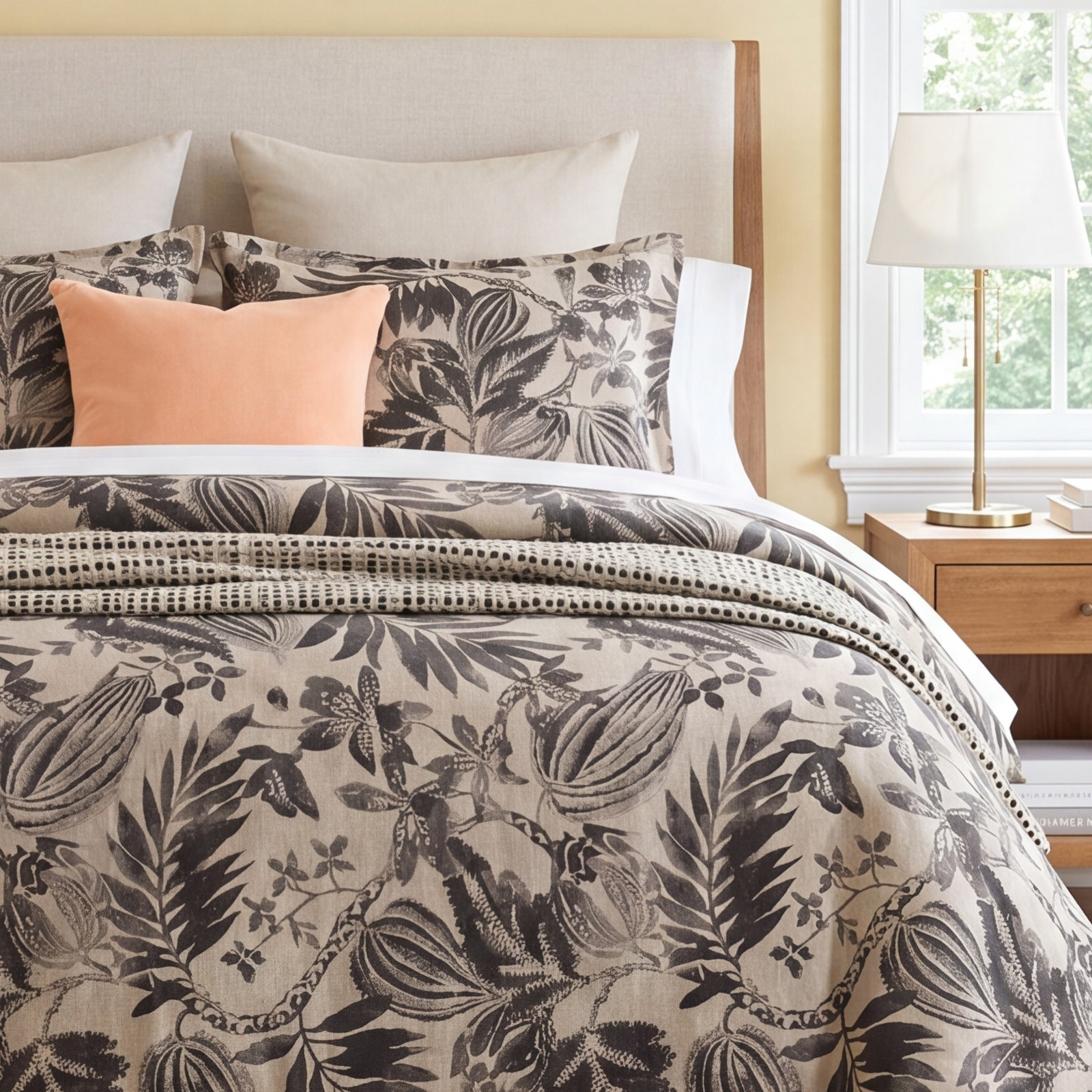 Antigua Linen Duvet Cover Set, King Duvet Cover, Black