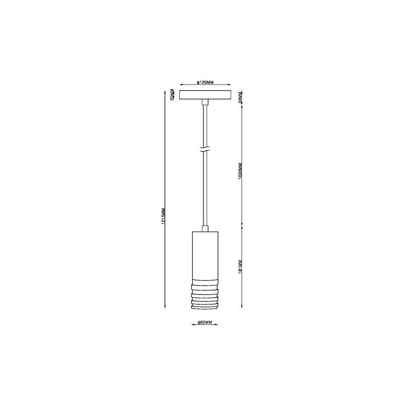 Luminaire suspendu Luminus, Or, H 7 po x l 2 po x P 2 po