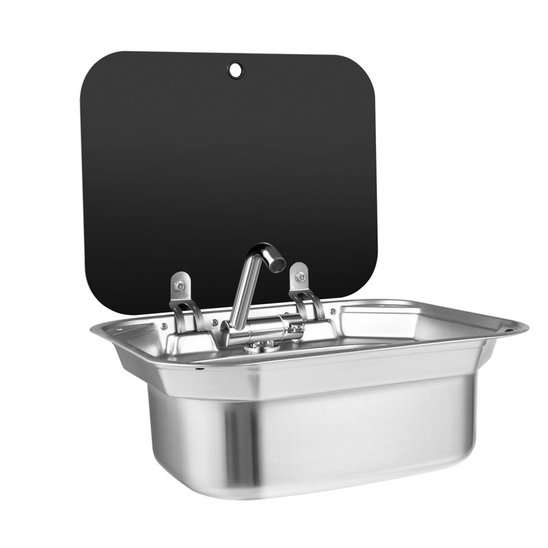 16" W Single Bowl Stainless Steel Inset Sink For RV Countertops with Faucet